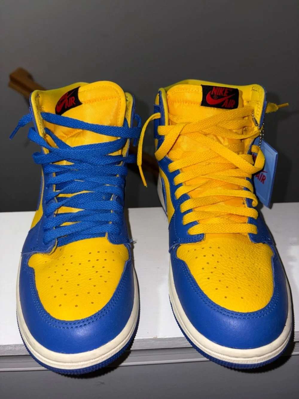 Nike High-Top Sneakers - Blue & Yellow